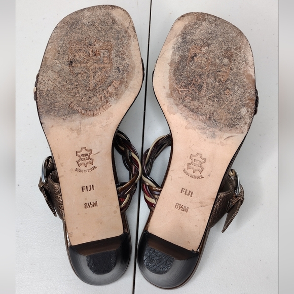 Brighton Fiji Women's Double Cable Strap Slip-On Casual Heel Sandals Sz 8.5 - Picture 8 of 16